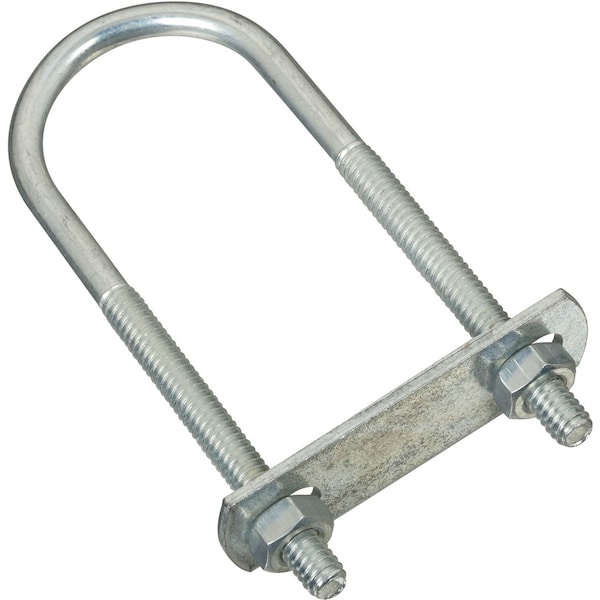 National Hardware Round U-Bolt, 1/4", 1-3/8 in W, 4 in H, Zinc Plated Steel N222-117 - main